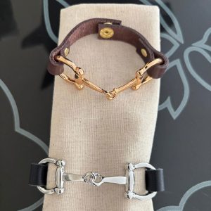 Genuine Leather Snaffle Bit Napkin Jewellery Set of Two